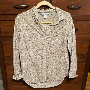 J. Crew Women's Floral Cream Blouse